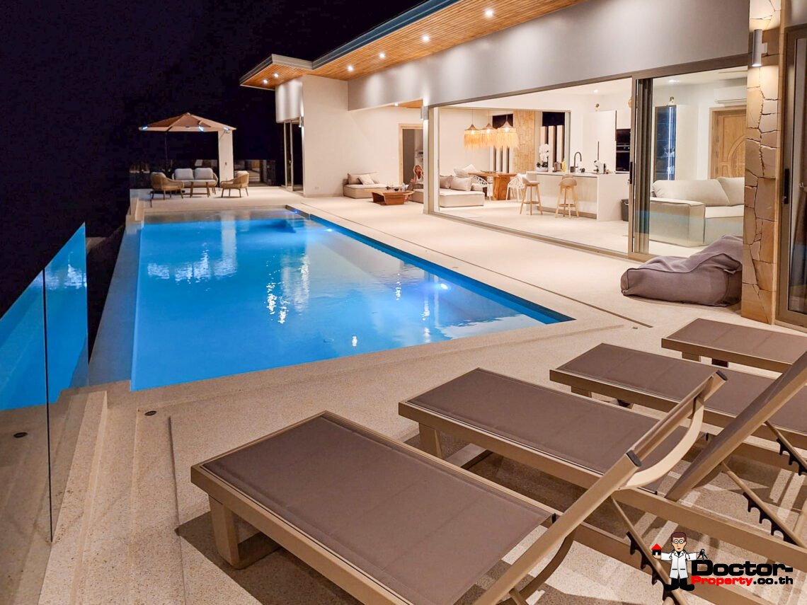 Modern 3 Bedroom Pool Villa with Sea View in Bo Phut, Koh Samui – For Sale